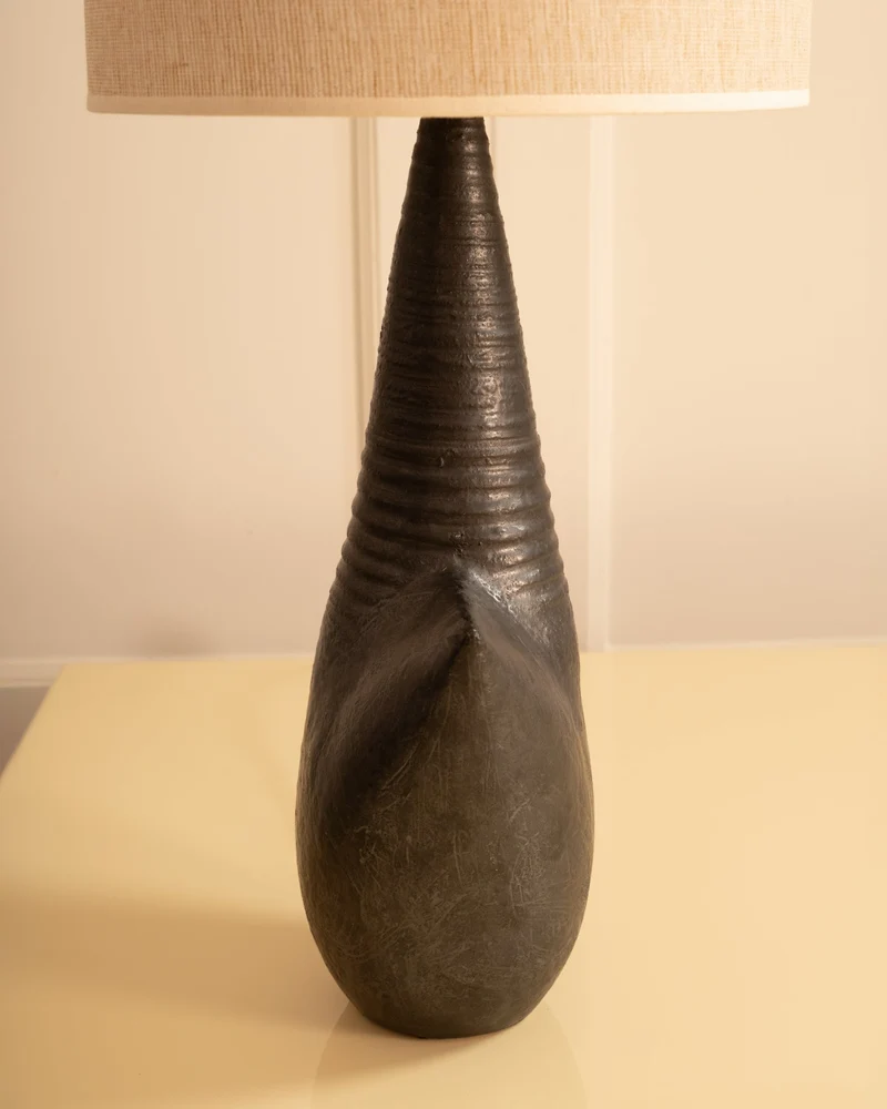 Vintage Single-fired Stoneware Table Lamp