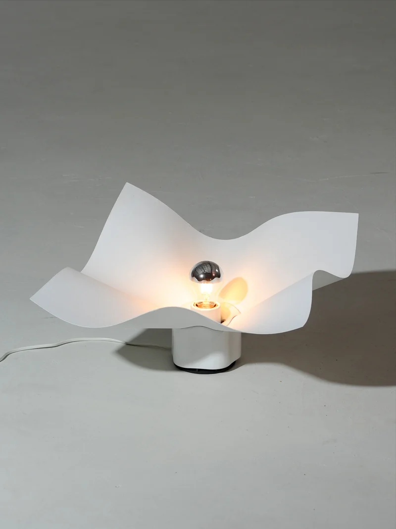 Vintage Mario Bellini Area Porcelain Table Lamp, Italy 1974