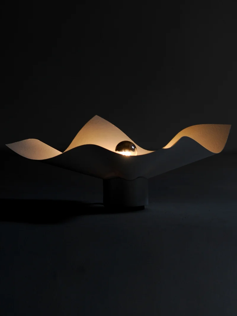 Vintage Mario Bellini Area Porcelain Table Lamp, Italy 1974
