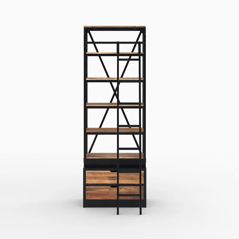 Ensemble de 2 bibliothèques Kasi en bois et métal
