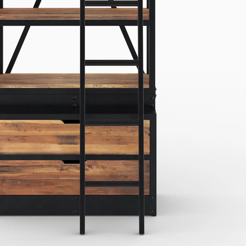 Ensemble de 2 bibliothèques Kasi en bois et métal