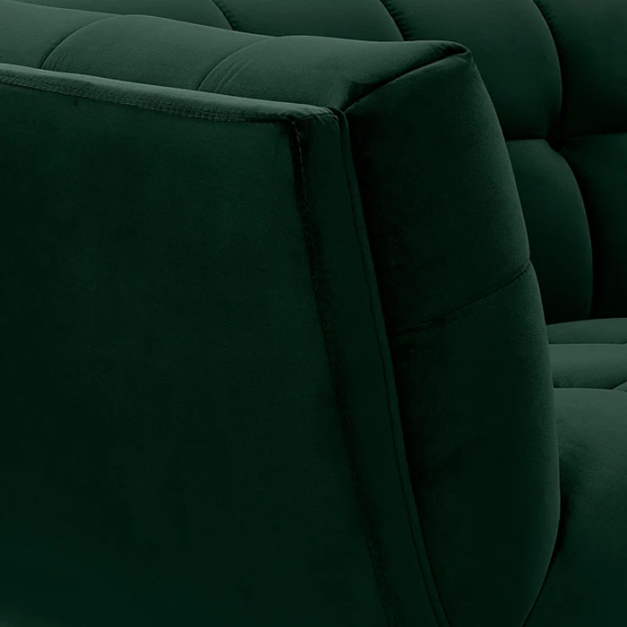 Ensemble canapé et fauteuil Mona en velours vert 4 places