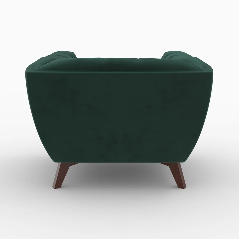 Ensemble canapé et fauteuil Mona en velours vert 4 places