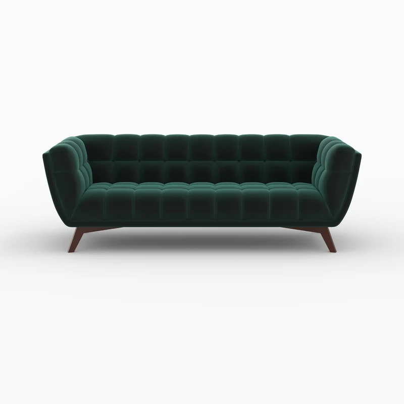 Ensemble canapé et fauteuil Mona en velours vert 4 places