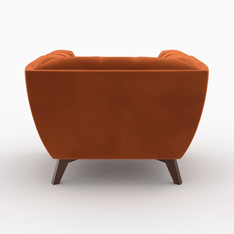Ensemble canapé et fauteuil Mona en velours orange 4 places