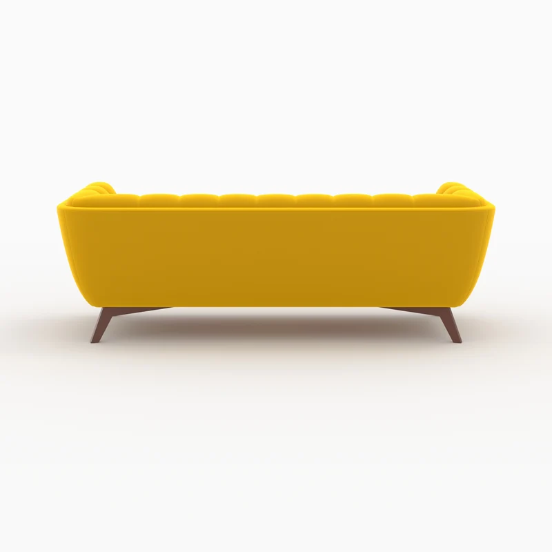 Ensemble canapé et fauteuil Mona en velours jaune 4 places