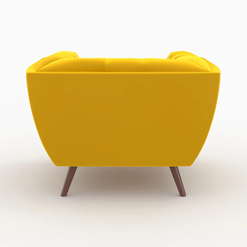 Ensemble canapé et fauteuil Mona en velours jaune 4 places