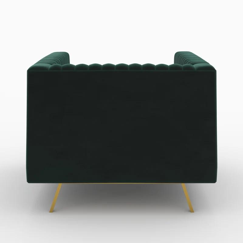 Ensemble canapé et fauteuil Gatsby en velours vert 4 places