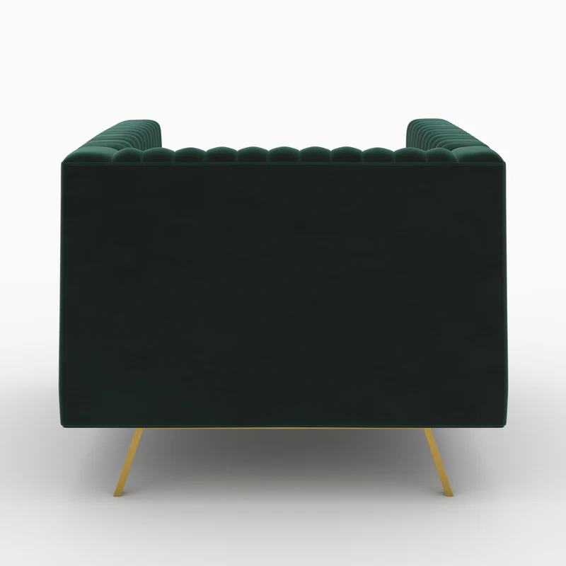 Ensemble canapé et fauteuil Gatsby en velours vert 3 places