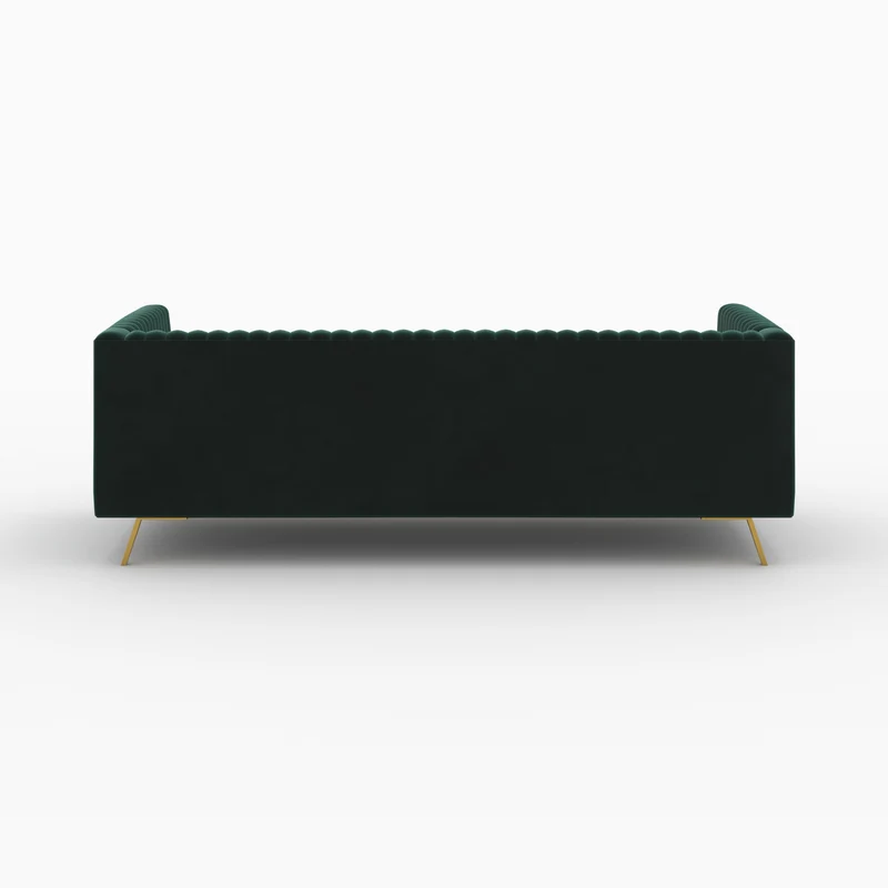 Ensemble canapé et fauteuil Gatsby en velours vert 3 places
