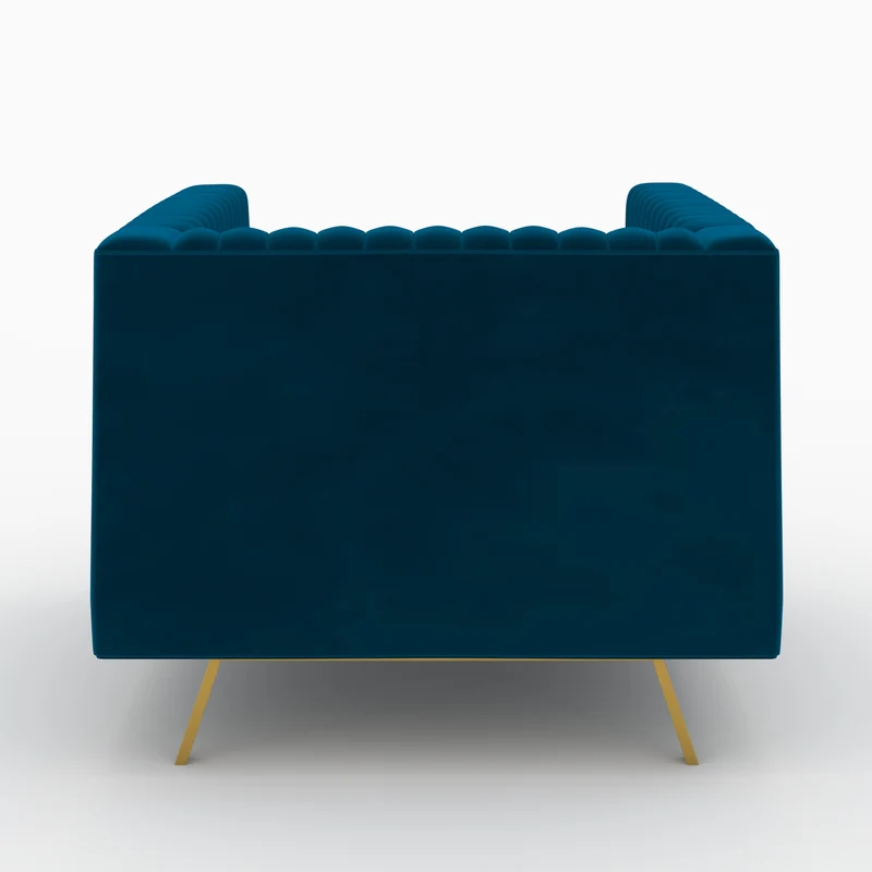 Ensemble canapé et fauteuil Gatsby en velours bleu 3 places