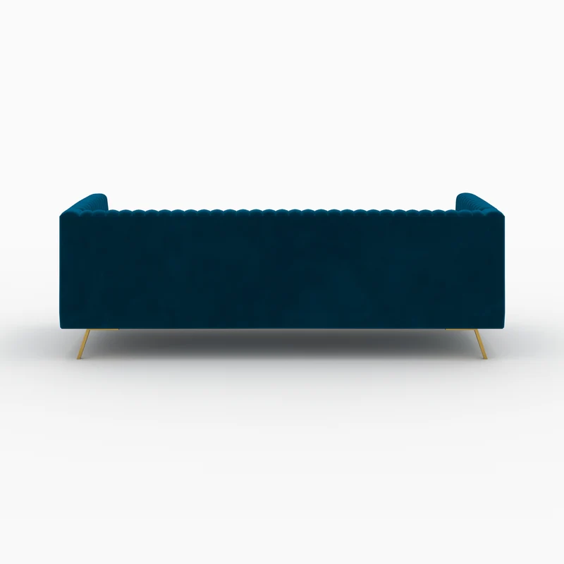 Ensemble canapé et fauteuil Gatsby en velours bleu 3 places