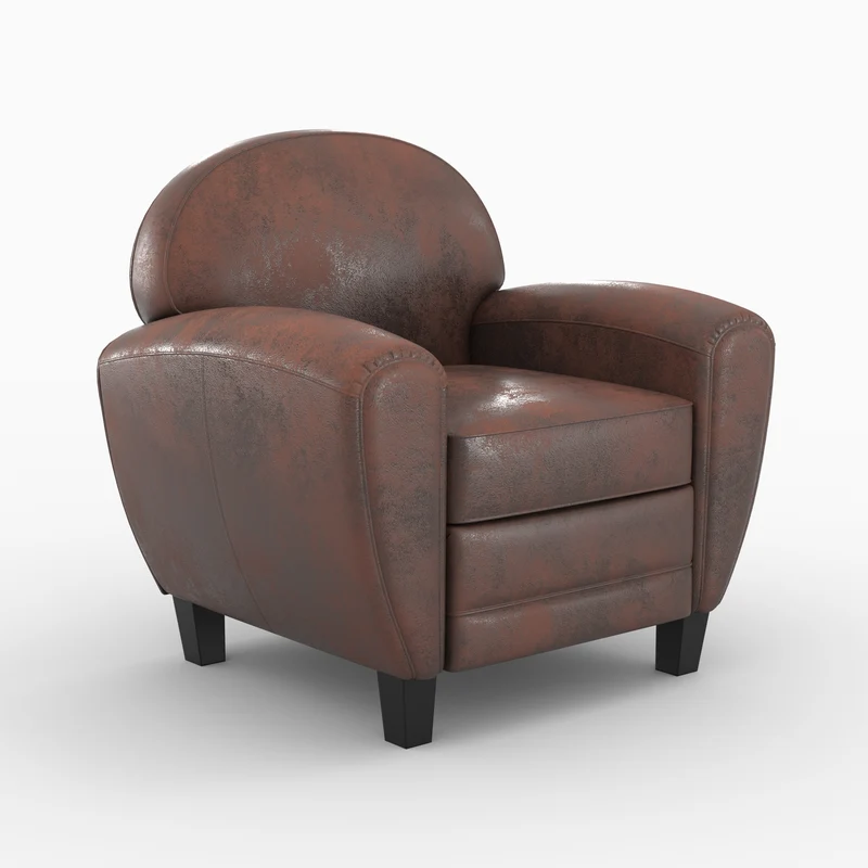 Ensemble canapé et fauteuil Club marron vieilli 4 places