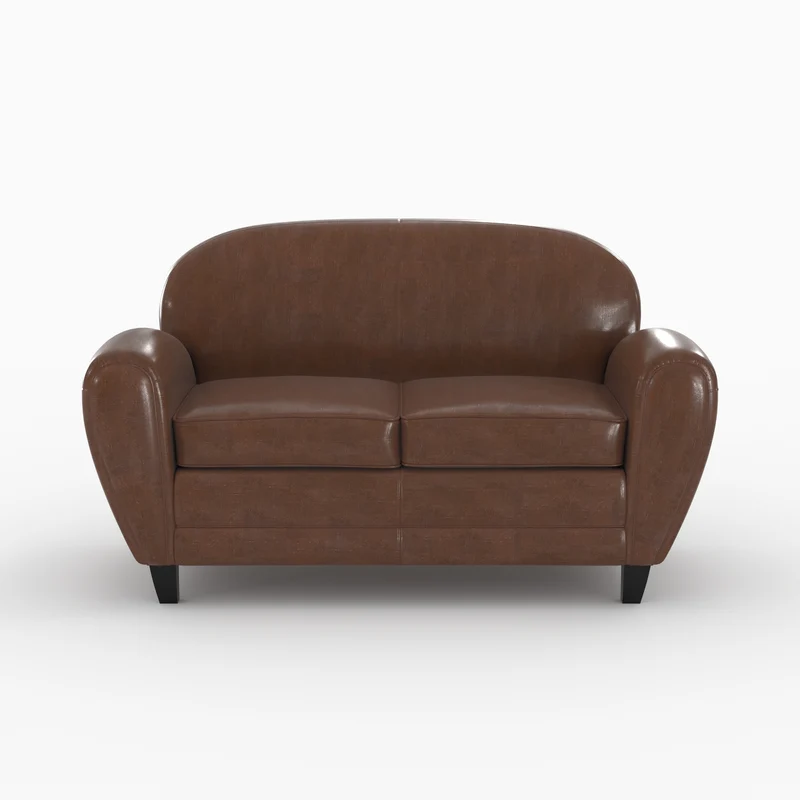 Ensemble canapé et fauteuil Club marron foncé 3 places