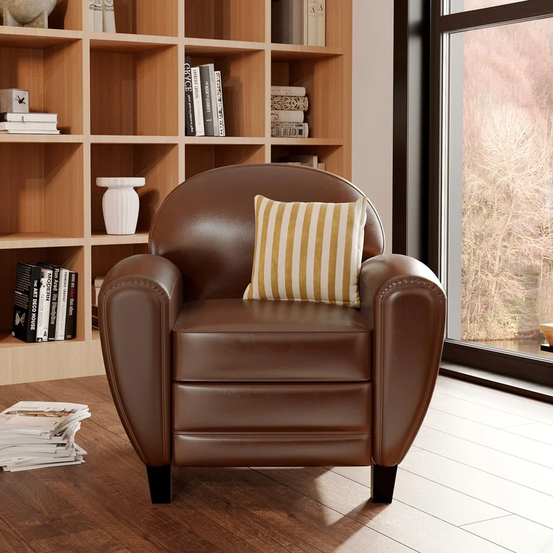 Ensemble canapé et fauteuil Club marron foncé 3 places