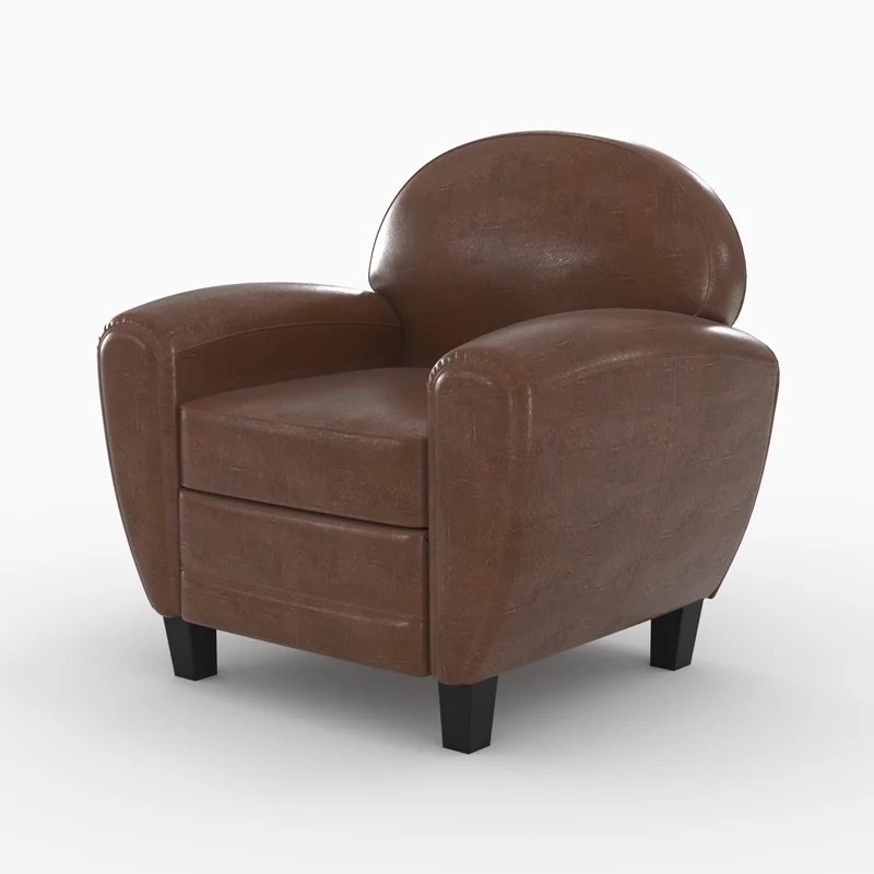 Ensemble canapé et fauteuil Club marron foncé 3 places