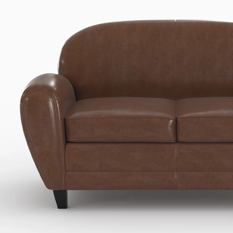 Ensemble canapé et fauteuil Club marron foncé 3 places