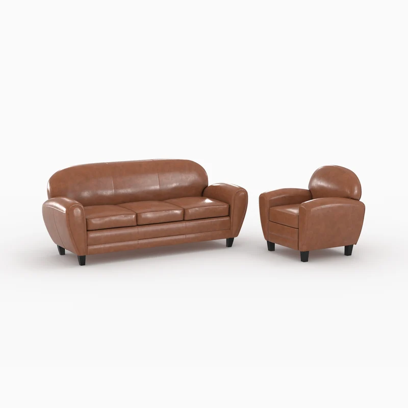 Ensemble canapé et fauteuil Club camel 4 places