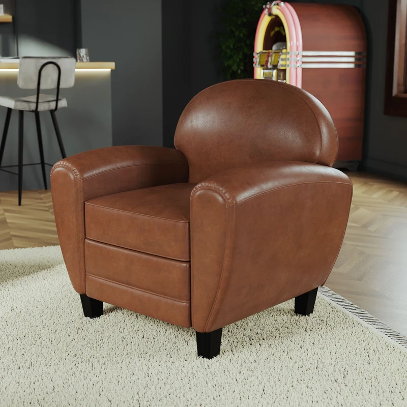 Ensemble canapé et fauteuil Club camel 3 places