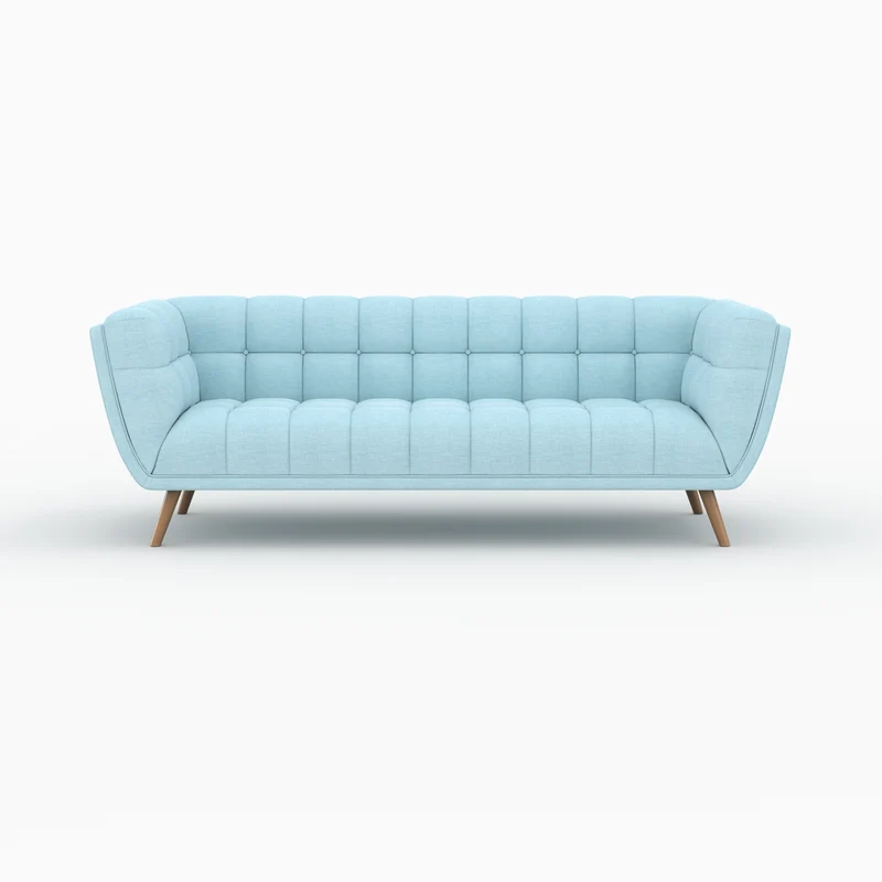Ensemble canapé et fauteuil Carmen en tissu bleu clair 4 places