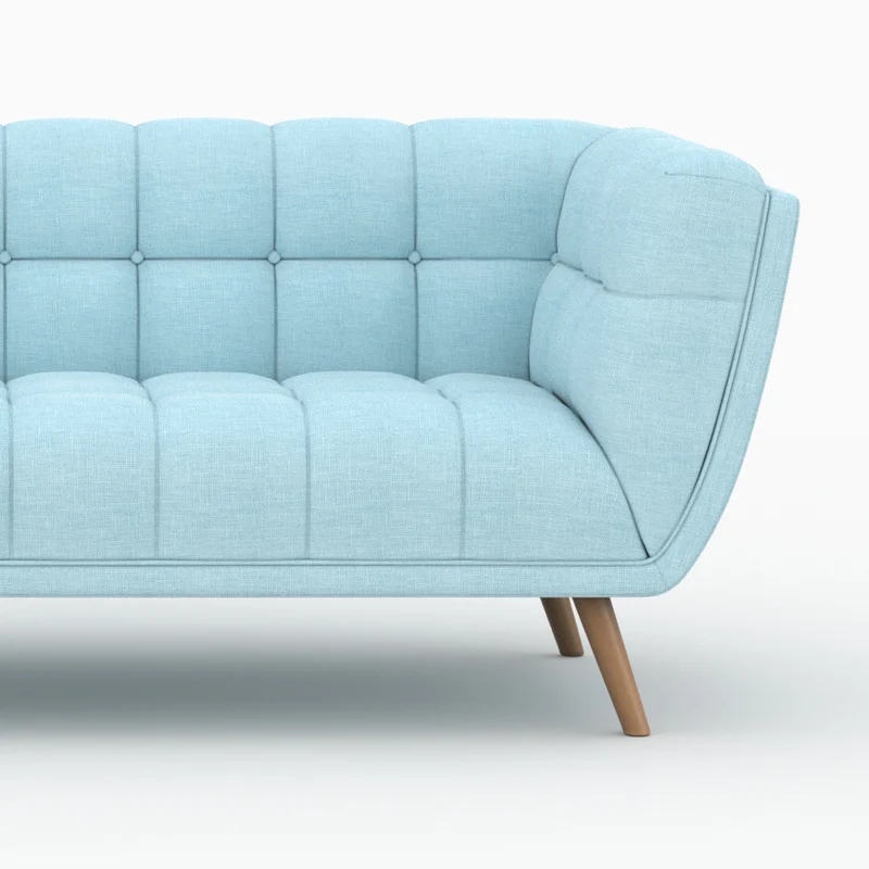 Ensemble canapé et fauteuil Carmen en tissu bleu clair 4 places