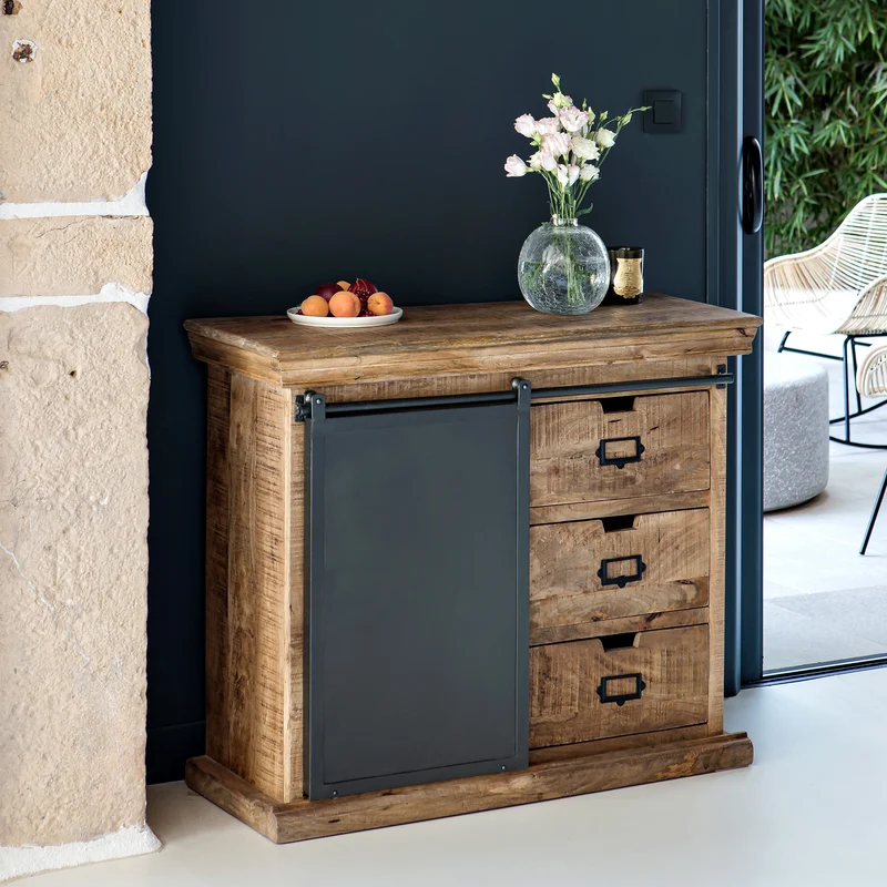 Ensemble 2 buffets Tabuk moyen et petit en bois de manguier