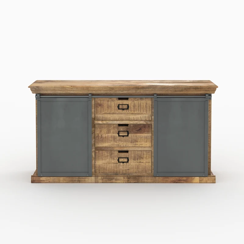 Ensemble 2 buffets Tabuk moyen et petit en bois de manguier