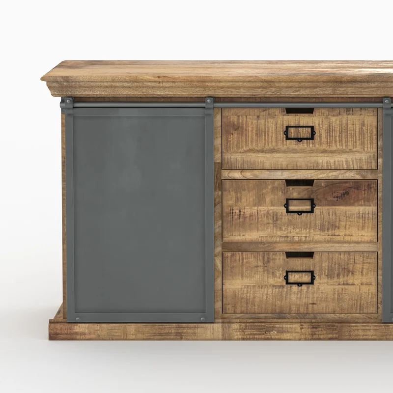 Ensemble 2 buffets Tabuk moyen et petit en bois de manguier