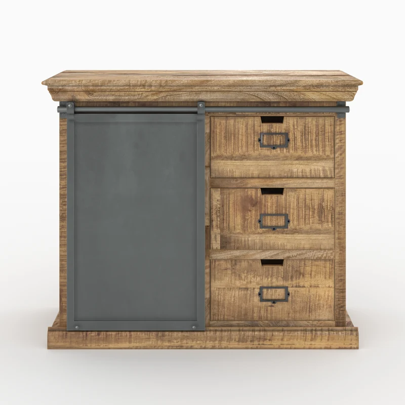 Ensemble 2 buffets grand et petit Tabuk en bois de manguier