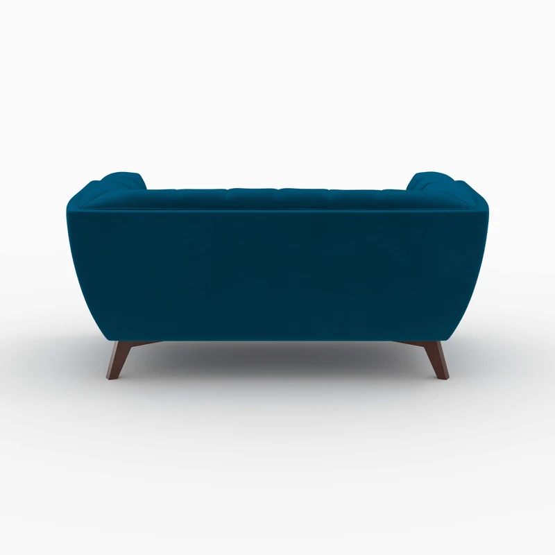 Ensemble canapé et fauteuil en velours bleu Mona 3 places