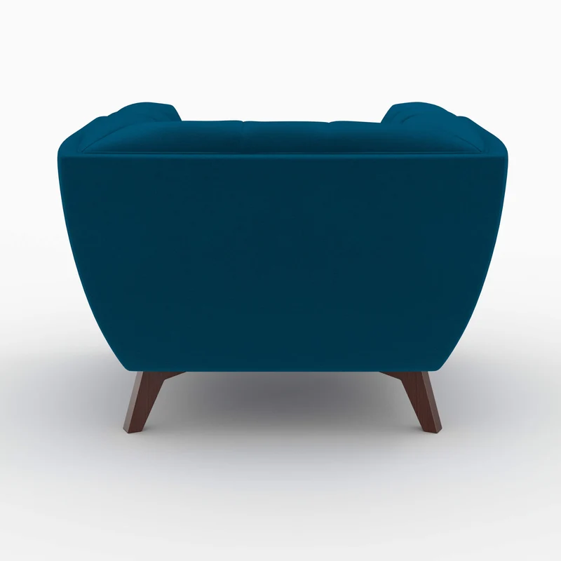 Ensemble canapé et fauteuil en velours bleu Mona 3 places