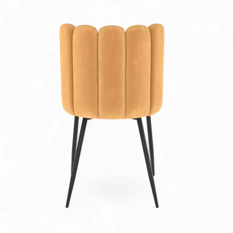 Pack 4 chaises Rosy en velours bleu et jaune