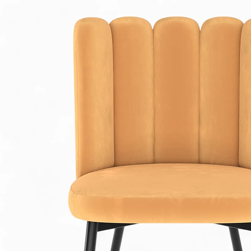 Pack 4 chaises Rosy en velours bleu et jaune