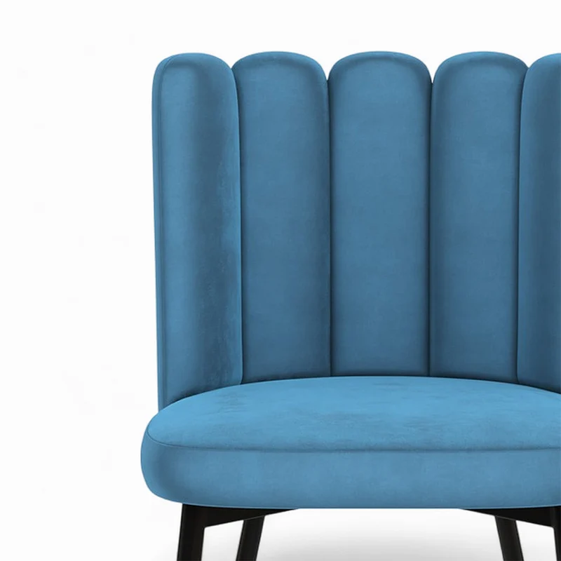 Pack 4 chaises Rosy en velours bleu et jaune