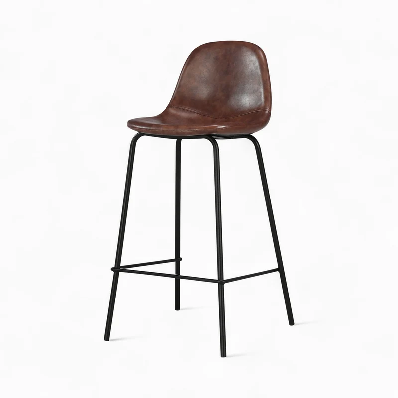 Pack 4 chaises pour îlot central Henrik camel et marron 65 cm