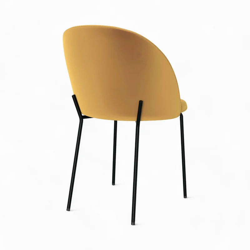 Pack 4 chaises Karl en velours jaune et bleu