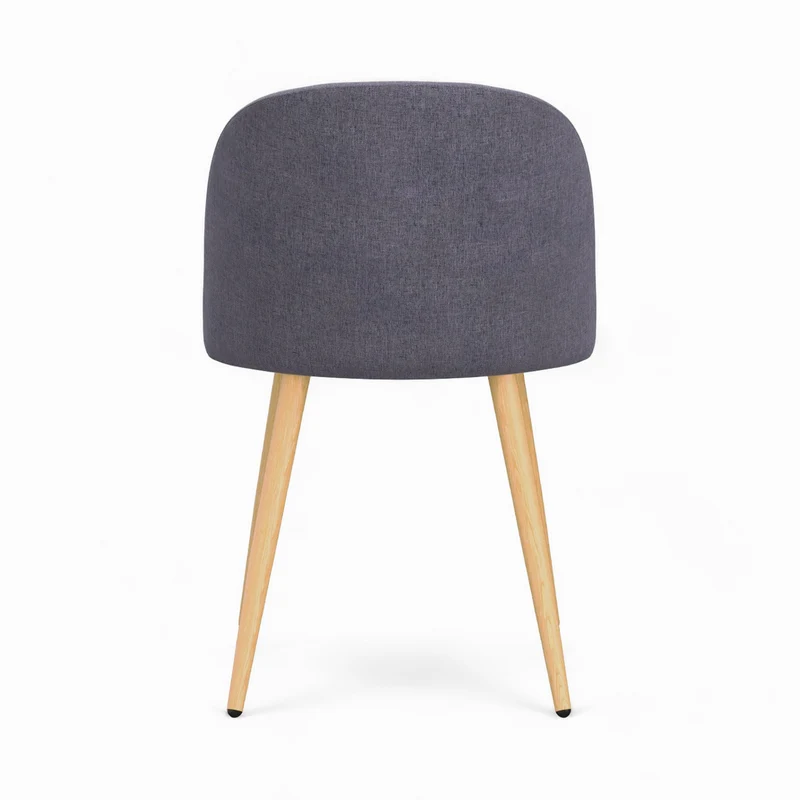 Pack 4 chaises Cozy en tissu gris foncé et gris clair