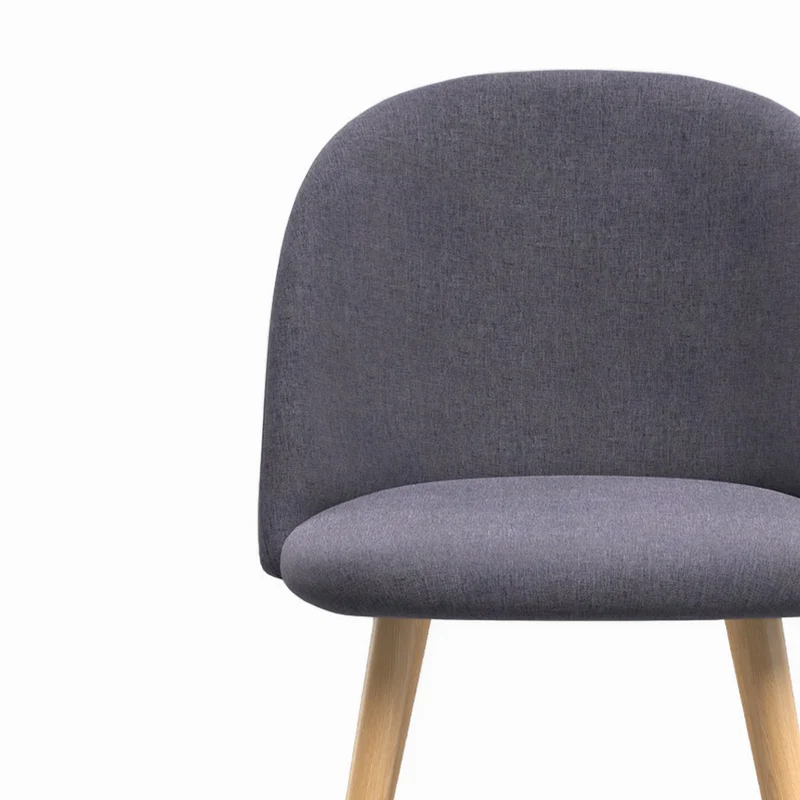 Pack 4 chaises Cozy en tissu gris foncé et gris clair