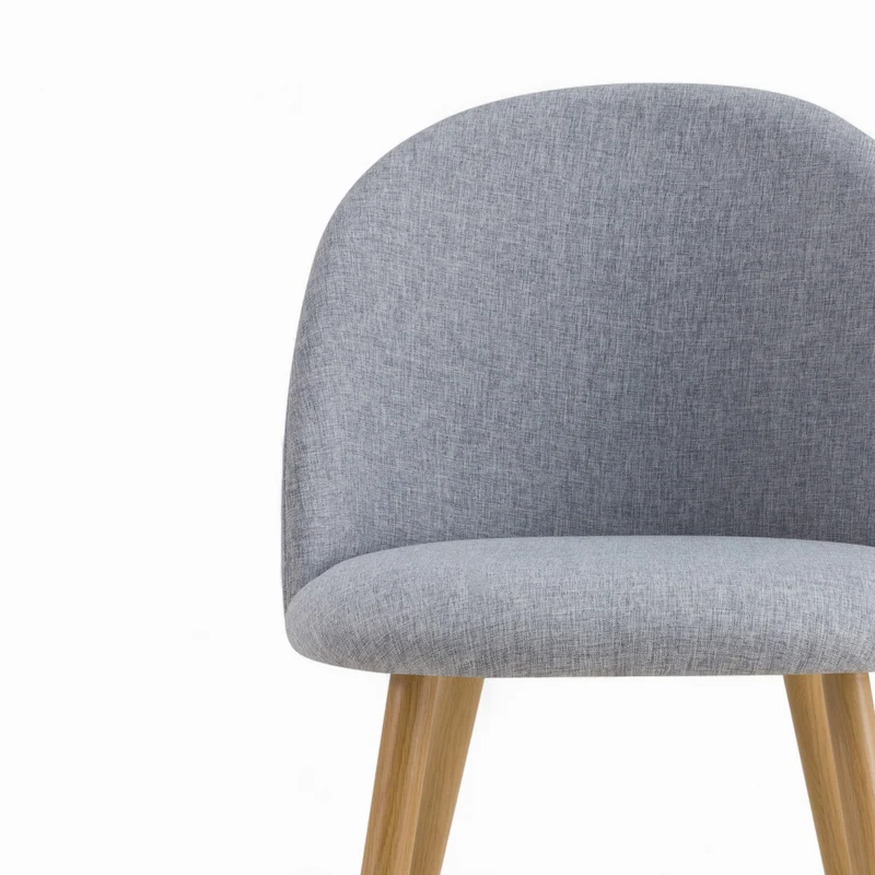 Pack 4 chaises Cozy en tissu gris foncé et gris clair