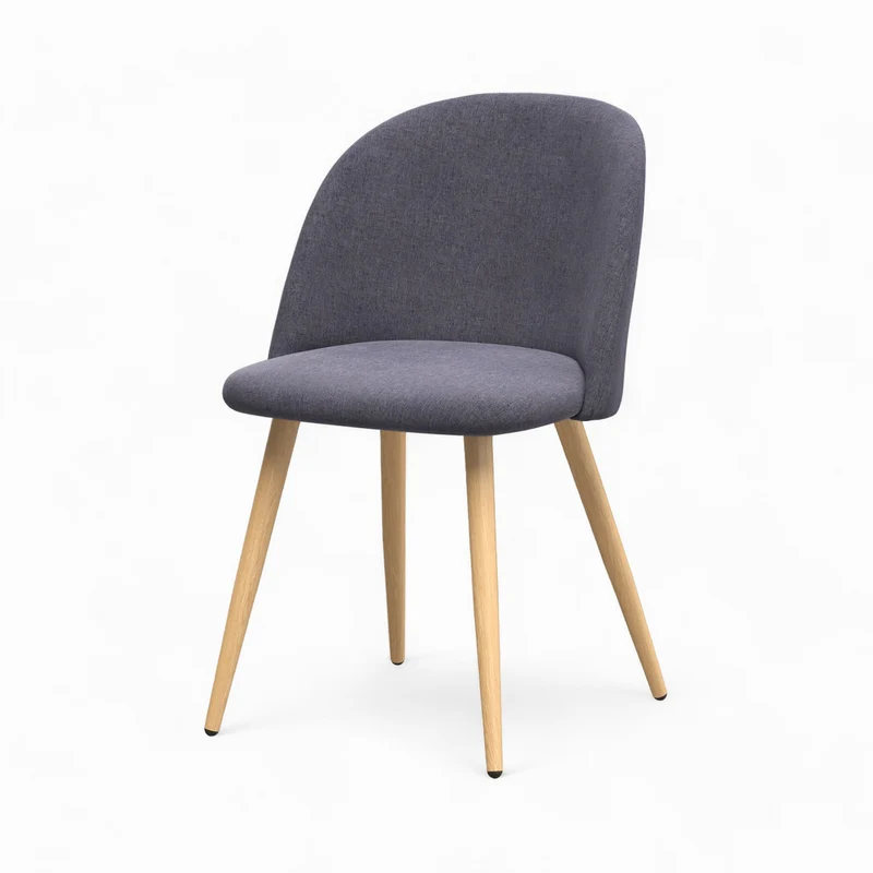 Pack 4 chaises Cozy en tissu gris foncé et gris clair