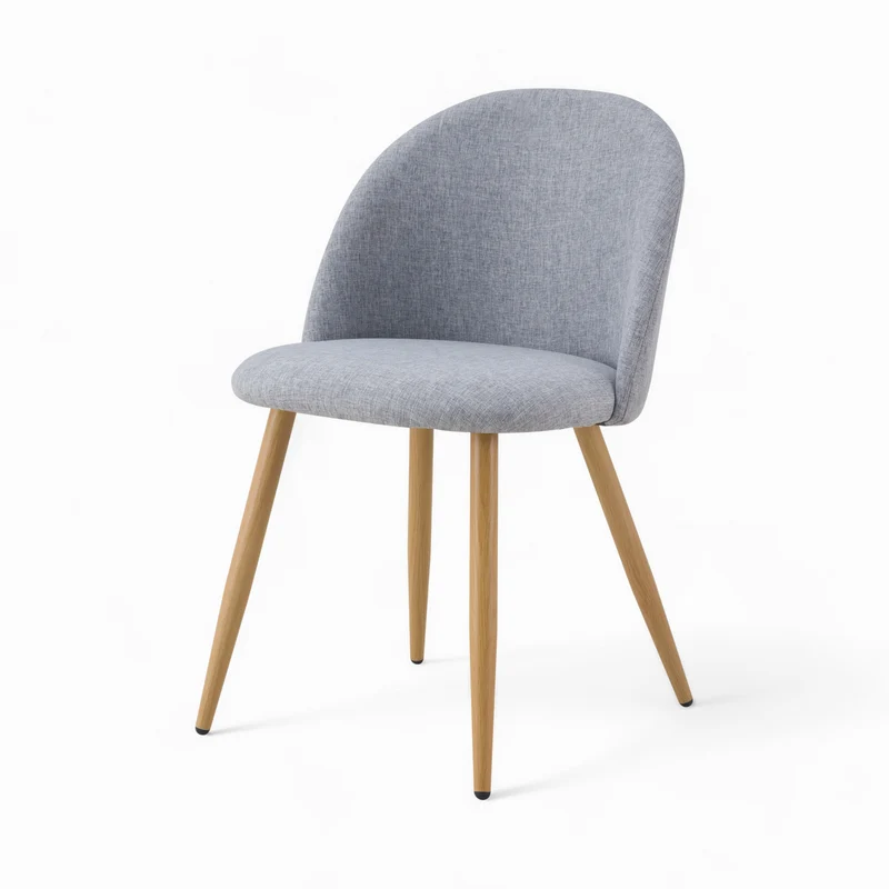 Pack 4 chaises Cozy en tissu gris foncé et gris clair