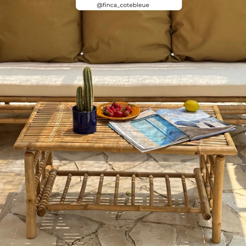 Salon de jardin Vadella 4 personnes en bambou