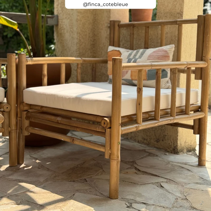 Salon de jardin Vadella 4 personnes en bambou