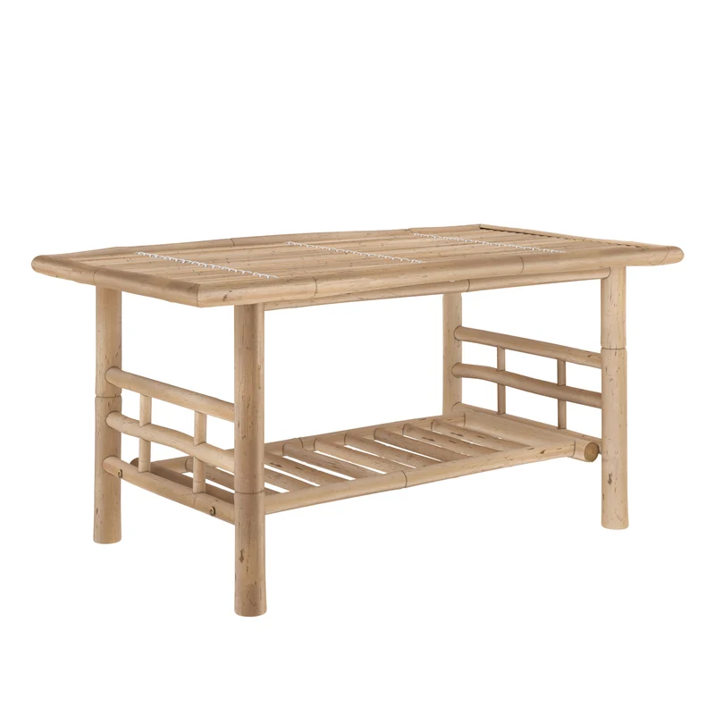 Salon de jardin Vadella avec canapé d'angle, 4 personnes en bambou