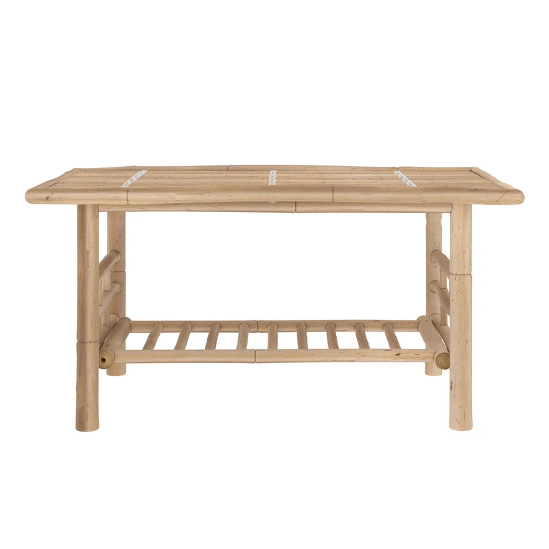 Salon de jardin Vadella avec canapé d'angle, 4 personnes en bambou