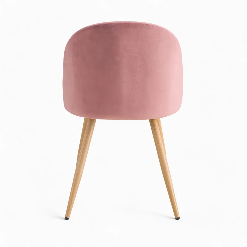 Pack 4 chaises Cozy en velours bleu et rose