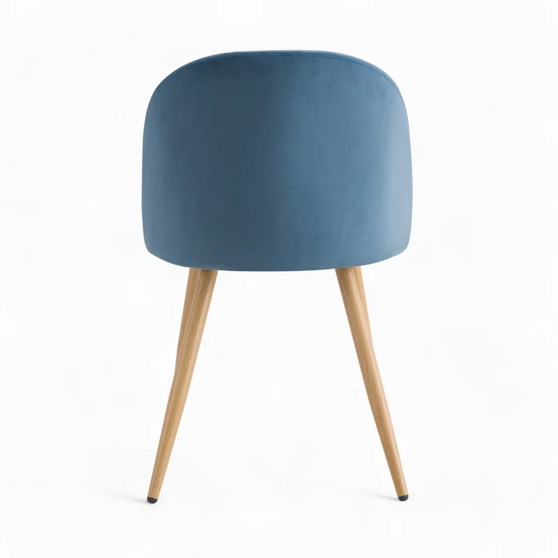 Pack 4 chaises Cozy en velours bleu et rose