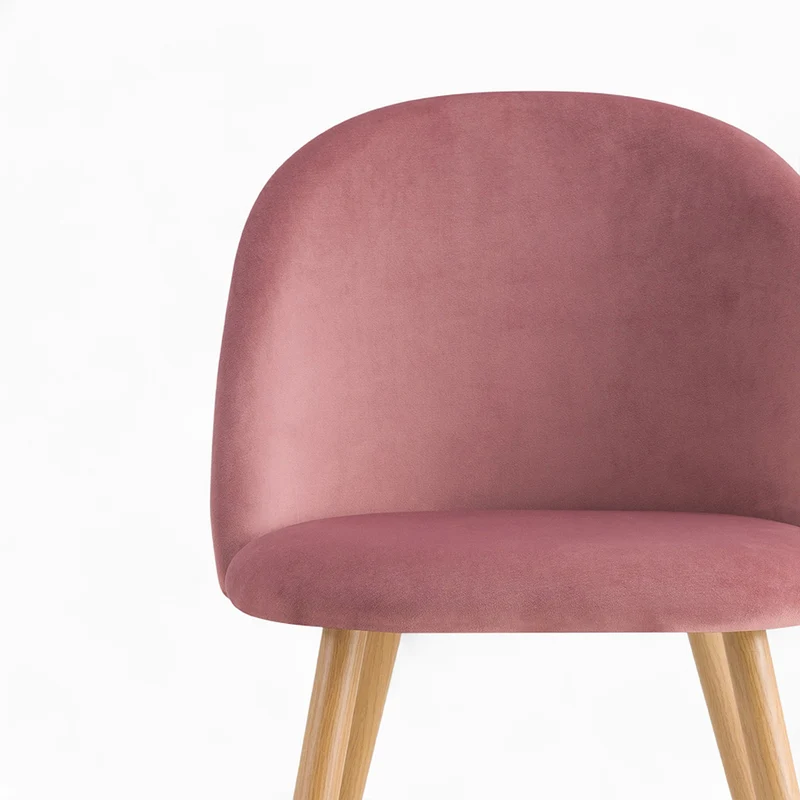 Pack 4 chaises Cozy en velours bleu et rose