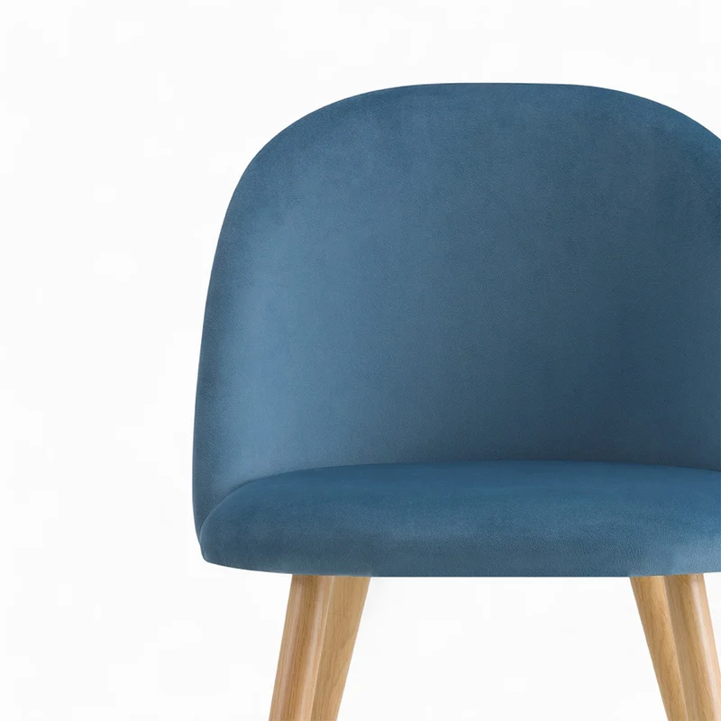 Pack 4 chaises Cozy en velours bleu et rose