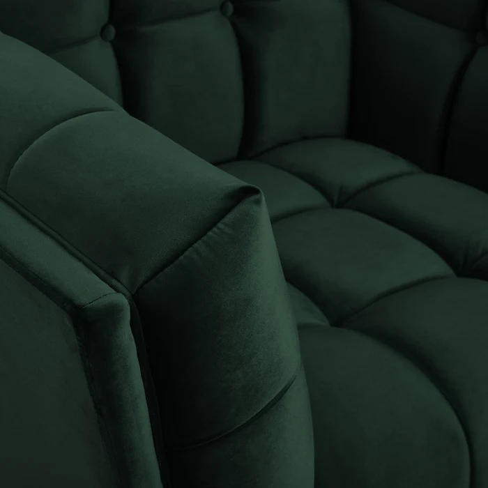 Fauteuil Mona en velours vert foncé